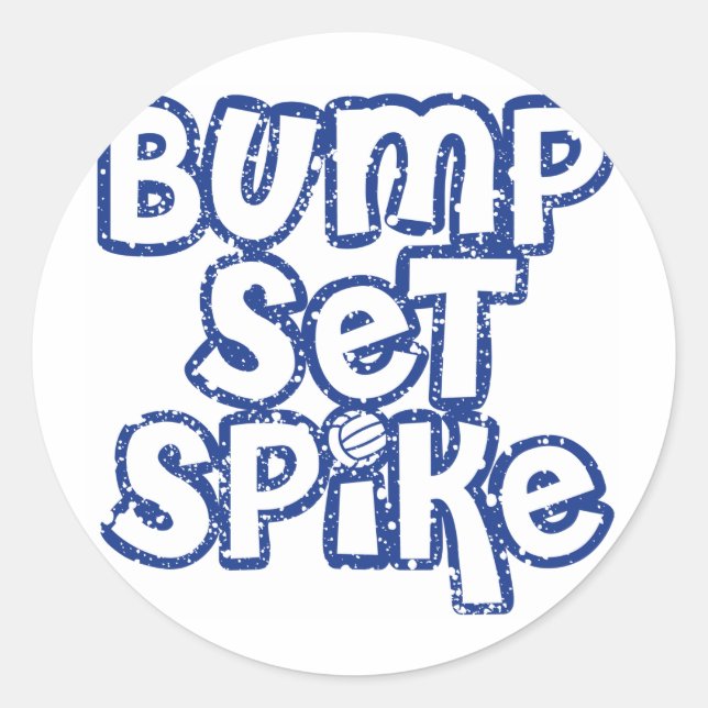 Silla Blue Volleyball Classic Round Sticker (Front)