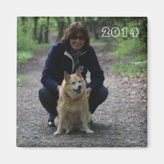 Silli and Roka in the forest Magnet