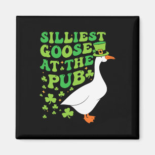 Silliest Goose At The Pub Funny Shamrock St Patric Magnet