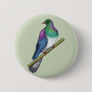 Sillvereye tauhou New Zealand bird 6 Cm Round Badge