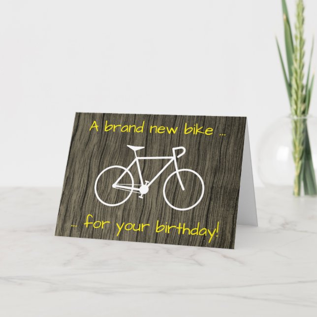Silly "A brand new bike for your birthday!" Card (Front)