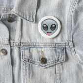 Silly Alien Emoji 6 Cm Round Badge (In Situ)
