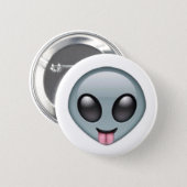 Silly Alien Emoji 6 Cm Round Badge (Front & Back)