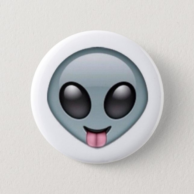 Silly Alien Emoji 6 Cm Round Badge (Front)