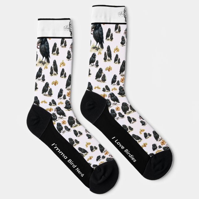 Silly American Crow Bird Socks (Right)