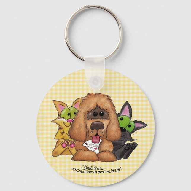 Silly and Tig with Sassie-Pet Adoption is LOVE Key Ring (Front)