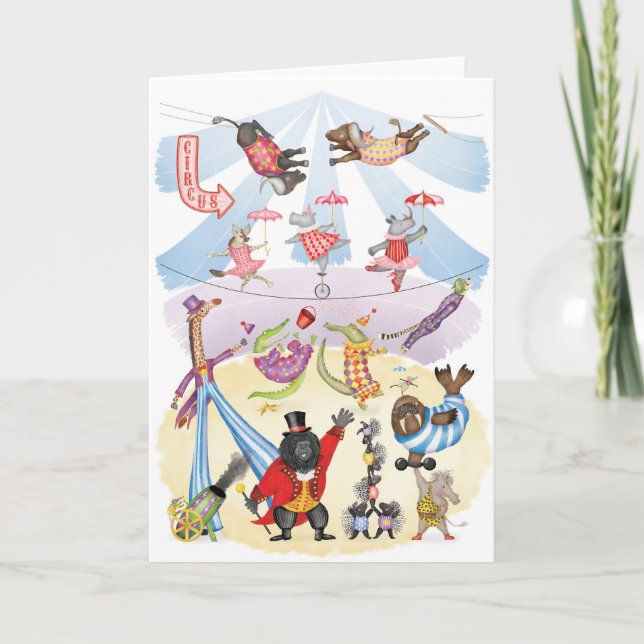 Silly animal circus blank card (Front)