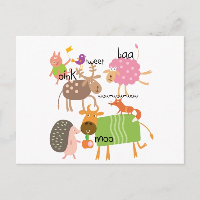 Silly Animals Postcard (Front)