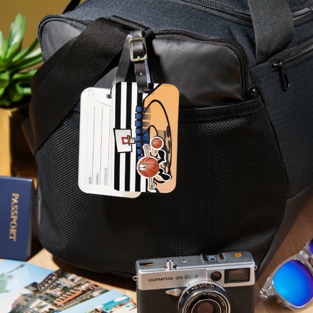 Silly Basketball 🏀 Character Luggage Tag (Front & Back)
