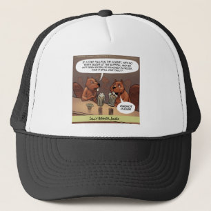 Silly Beaver Jokes Funny Cartoon Trucker Hat