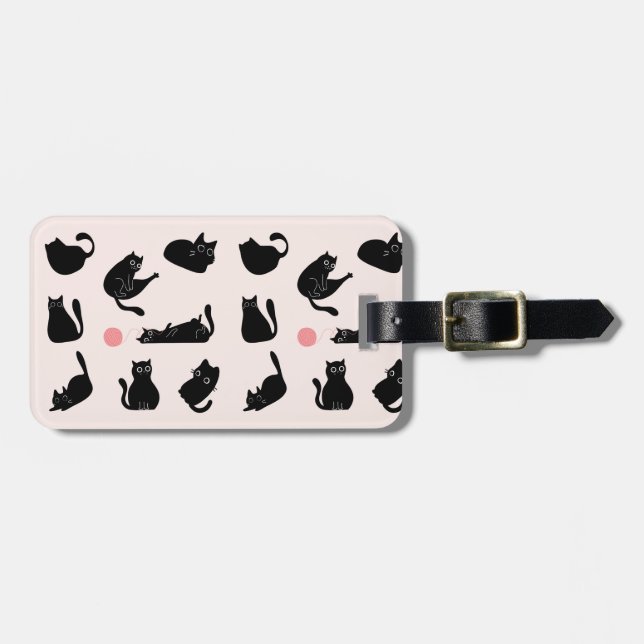 Silly Black Cats Luggage Tag (Front Horizontal)
