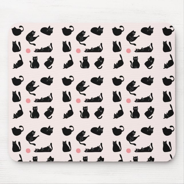 Silly Black Cats Mouse Pad (Front)