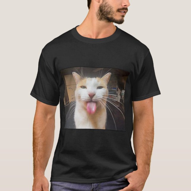 Silly Bleh Cat Meme T-Shirt (Front)