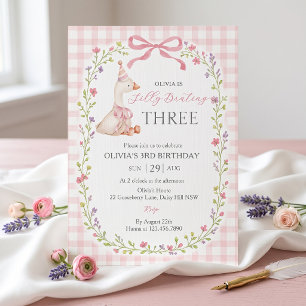 Silly-Brating Three Widflower Birthday Invitation