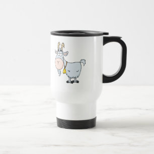 silly cartoon billy goat travel mug