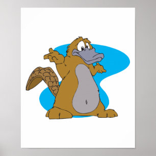 silly cartoon platypus poster