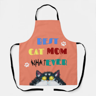 Silly Cat Mum Humour Design for Kitty Parents Apron