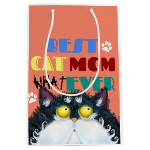 Silly Cat Mum Humour Design for Kitty Parents Medium Gift Bag