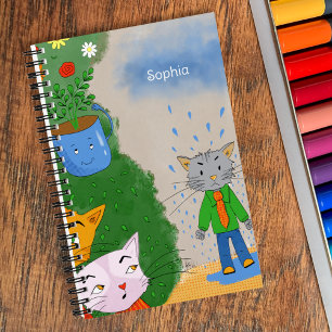Silly Cat Personalised Spiral Notebook