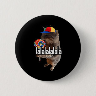 Silly Cat With Lollip Meme 6 Cm Round Badge