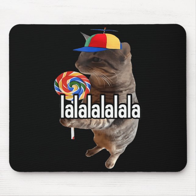 Silly Cat With Lollip Meme  Mouse Pad (Front)