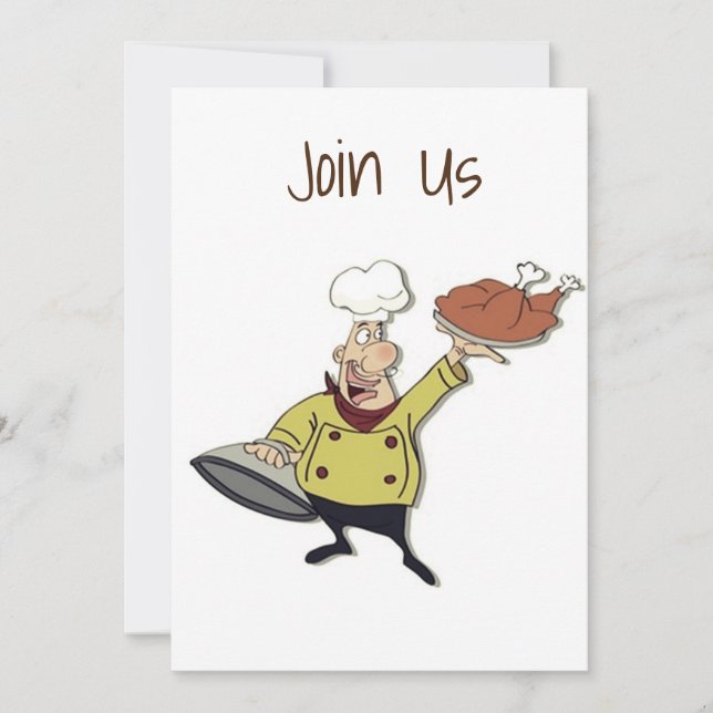 *SILLY CHEF* PARTY/DINNER INVITE FOR THANKSGIVING (Front)