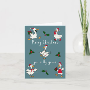 Silly Christmas Goose Goosmas Funny Holiday Card