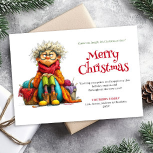 Silly Christmas Woman Custom Downloadable Card