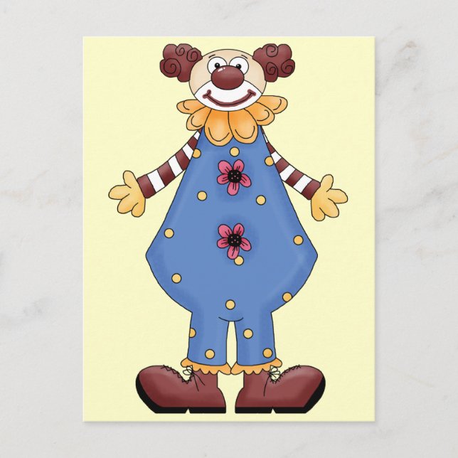 Silly Circus Clown Postcard (Front)