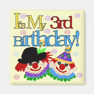 Silly Clowns 3rd Birthday Tshirts and Gifts Magnet