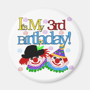 Silly Clowns 3rd Birthday Tshirts and Gifts Magnet