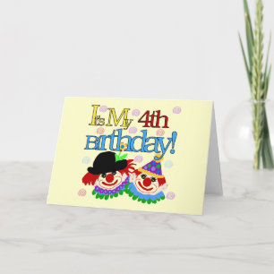 Silly Clowns 4th Birthday Tshirts and Gifts Card