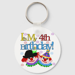 Silly Clowns 4th Birthday Tshirts and Gifts Key Ring
