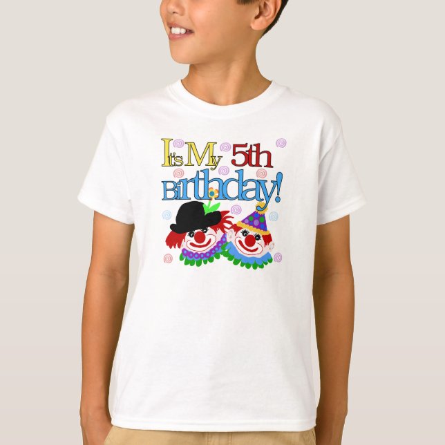 Silly Clowns 5th Birthday T-Shirt (Front)