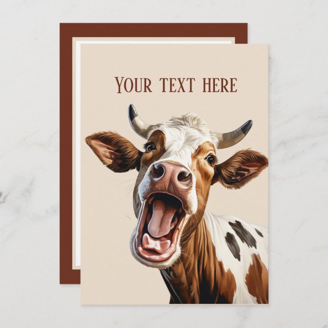 silly cow add message any purpose  card (Front/Back)