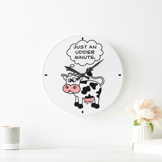 Silly Cow Just An Udder Minute Country Large Clock (Home)