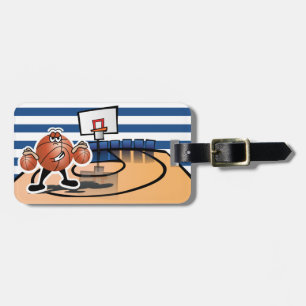 Silly Cute Basketball Sport Character Luggage Tag