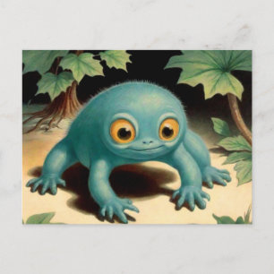 Silly Cute Blue Creature Postcard