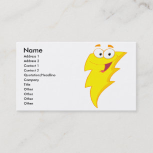 silly cute cartoon lightning bolt character business card