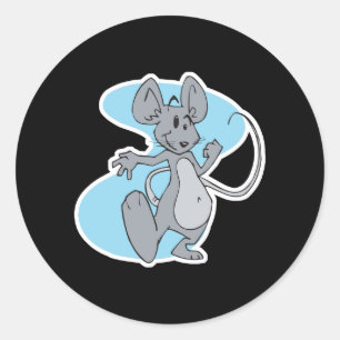 silly cute cartoon mouse classic round sticker