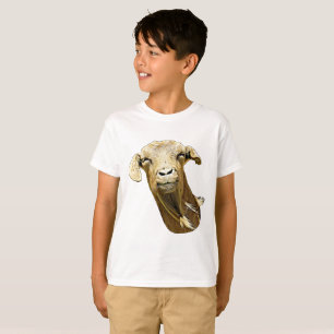 silly Cute Goat Face Farm Animal Art T-Shirt