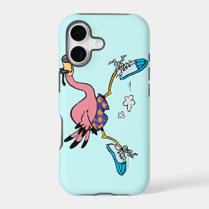 silly cute jogging running flamingo