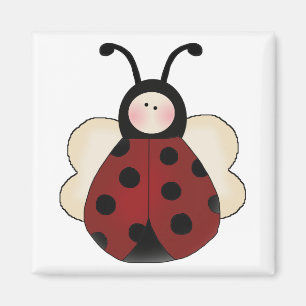 silly cute round ladybug cartoon magnet