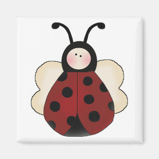 silly cute round ladybug cartoon magnet