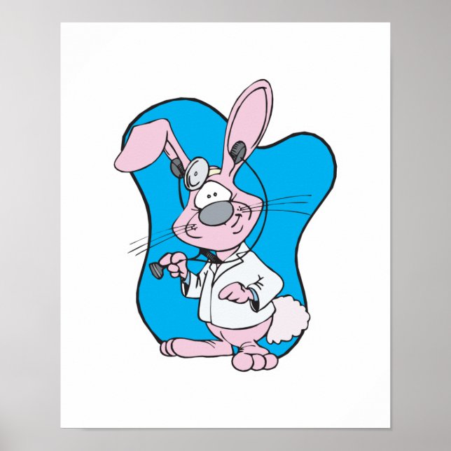 silly doctor bunny rabbit poster (Front)
