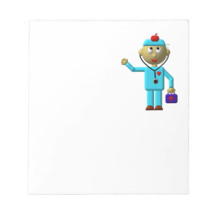 Silly Doctor with Apple on his head & Medical Bag Notepad