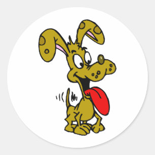 Silly Dog Classic Round Sticker