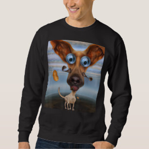 Silly dog cute puppy artwork pup doggy portrait hu sweatshirt