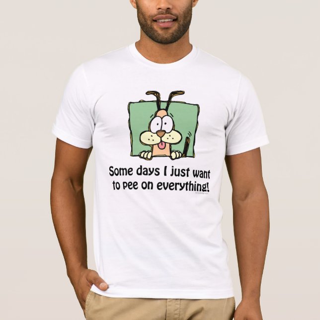 Silly Dog Pee Humour T-Shirt (Front)