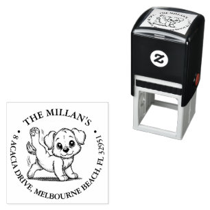 silly dog smiling lover theme self-inking stamp